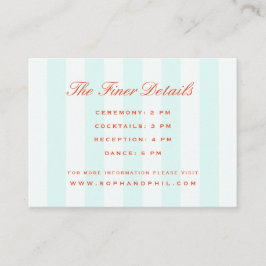 ヴィンテージ名門私立校風のストライプティール（緑がかった色）オレン結婚ジズ エンクロージャーカード