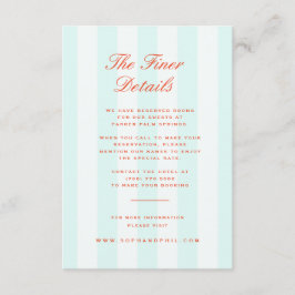 ヴィンテージ名門私立校風のストライプティール（緑がかった色）オレン結婚ジュ詳細 エンクロージャーカード