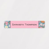 ヴィンテージ名門私立校風のフローラモノグラム名 ラベル (デザイン1)