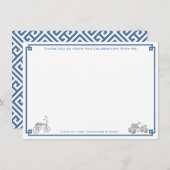 ヴィンテージ名門私立校風の玩具少年ベビーシャワーパーティー サンキューカード (正面/裏面)