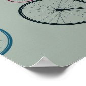 ヴィンテージ向け自転車パターンギフト ポスター (角)