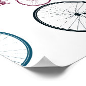 ヴィンテージ向け自転車パターンギフト ポスター (角)