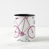 ヴィンテージ向け自転車パターンギフト マグカップ (中央)
