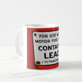 ヴィンテージ含有鉛(テトラエチル)ガスポンプサイン コーヒーマグカップ (正面左)