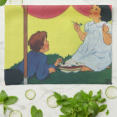 ヴィンテージ吹が傘の下で泡を吹く キッチンタオル (折り畳み)