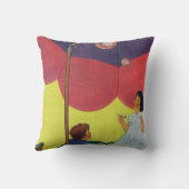 ヴィンテージ吹が傘の下で泡を吹く クッション (裏面)