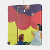 ヴィンテージ吹が傘の下で泡を吹く セラミックオーナメント (左)