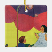 ヴィンテージ吹が傘の下で泡を吹く セラミックオーナメント (正面)