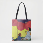 ヴィンテージ吹が傘の下で泡を吹く トートバッグ (正面)