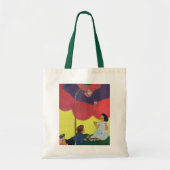 ヴィンテージ吹が傘の下で泡を吹く トートバッグ (正面)