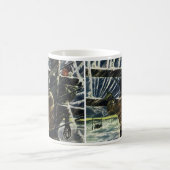 ヴィンテージ吹雪に従事する電気工事士 コーヒーマグカップ (中央)