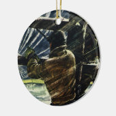 ヴィンテージ吹雪に従事する電気工事士 セラミックオーナメント (左)