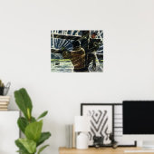 ヴィンテージ吹雪に従事する電気工事士 ポスター (ホームオフィス)