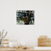 ヴィンテージ吹雪に従事する電気工事士 ポスター (キッチン)