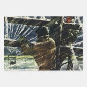 ヴィンテージ吹雪に従事する電気工事士 ラッピングペーパーシート (正面2)