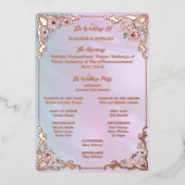 ヴィンテージ周糸牡丹箔プログラムカード 箔招待状 (正面)