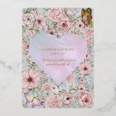 ヴィンテージ周糸牡丹箔プログラムカード 箔招待状 (裏面)