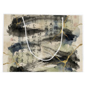 ヴィンテージ和の書道アート (1) ラージペーパーバッグ (裏面)