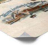 ヴィンテージ和太コマの地図(1893年) ポスター (角)