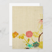 ヴィンテージ和風の花の招待状 招待状 (正面/裏面)