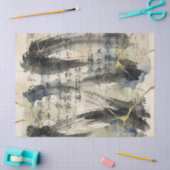 ヴィンテージ和風書道アート (1) 薄葉紙 (クラフト)