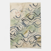 ヴィンテージ和風書道アート (6) キッチンタオル (縦)