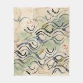 ヴィンテージ和風書道アート (6) フリースブランケット (正面)