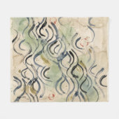ヴィンテージ和風書道アート (6) フリースブランケット (正面(横))
