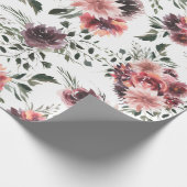 ヴィンテージ咲きブルゴーニュ花ラッピング紙 ラッピングペーパー (角)