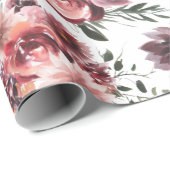 ヴィンテージ咲きブルゴーニュ花ラッピング紙 ラッピングペーパー (ロールコーナー)