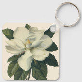 ヴィンテージ咲き白いホグノリアの花 キーホルダー (裏面)