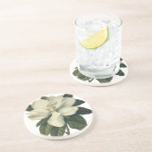 ヴィンテージ咲き白いホグノリアの花 コースター (側面)