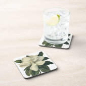 ヴィンテージ咲き白いホグノリアの花 コースター (右側)