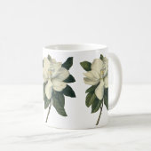ヴィンテージ咲き白いホグノリアの花 コーヒーマグカップ (正面右)