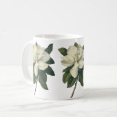 ヴィンテージ咲き白いホグノリアの花 コーヒーマグカップ (正面左)