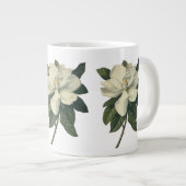 ヴィンテージ咲き白いホグノリアの花 ジャンボコーヒーマグカップ (正面右)