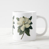 ヴィンテージ咲き白いホグノリアの花 ジャンボコーヒーマグカップ (右)