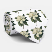 ヴィンテージ咲き白いホグノリアの花 ネクタイ (ロール)