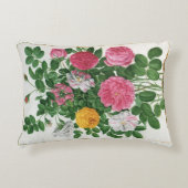 ヴィンテージ咲く花、春ガーデンバラ アクセントクッション (正面)