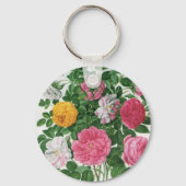 ヴィンテージ咲く花、春ガーデンバラ キーホルダー (正面)
