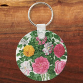 ヴィンテージ咲く花、春ガーデンバラ キーホルダー (正面)