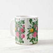 ヴィンテージ咲く花、春ガーデンバラ コーヒーマグカップ (正面左)