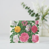 ヴィンテージ咲く花、春ガーデンバラ ポストカード (スタンド正面)