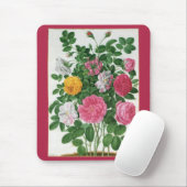ヴィンテージ咲く花、春ガーデンバラ マウスパッド (マウス)
