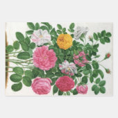 ヴィンテージ咲く花、春ガーデンバラ ラッピングペーパーシート (正面)