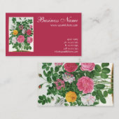 ヴィンテージ咲く花、春ガーデンバラ 名刺 (正面/裏面)