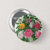 ヴィンテージ咲く花、春ガーデンバラ 缶バッジ (正面&裏面)