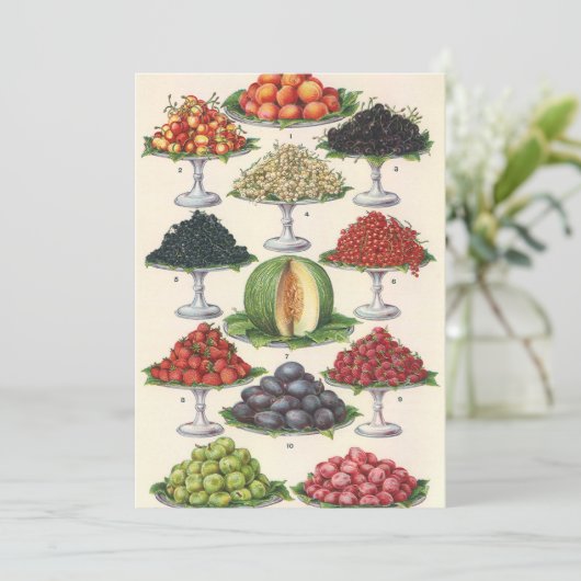 ヴィンテージ品揃えフルーツのトレイへのケータリング (スタンド正面)