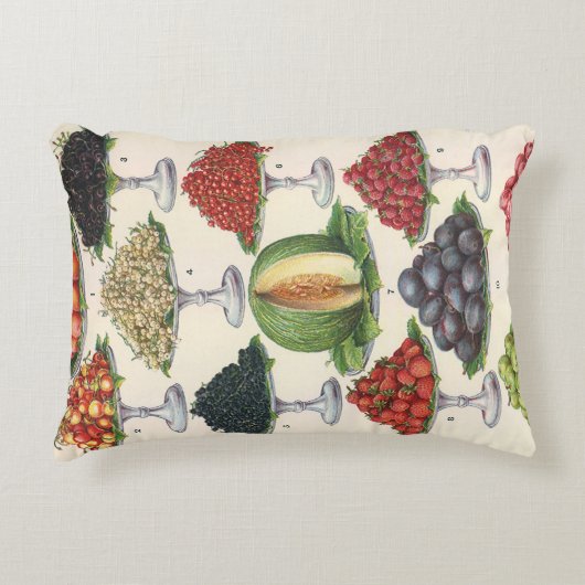 ヴィンテージ品揃えフルーツのトレイへのケータリング アクセントクッション (正面)
