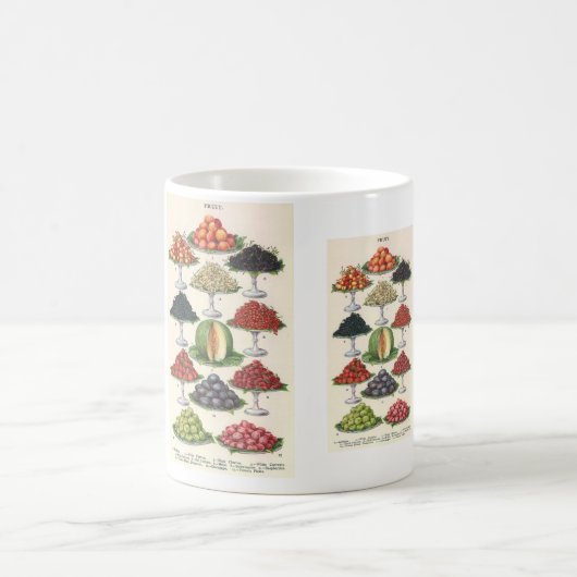 ヴィンテージ品揃えフルーツのトレイへのケータリング コーヒーマグカップ (中央)